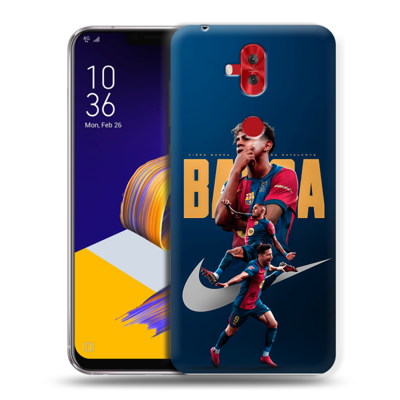 Силиконовый чехол на ASUS ZenFone 5 Lite с принтом Барселона Barca Yamal Силиконовый чехол на ASUS ZenFone 5 Lite с принтом Барселона Barca Yamal