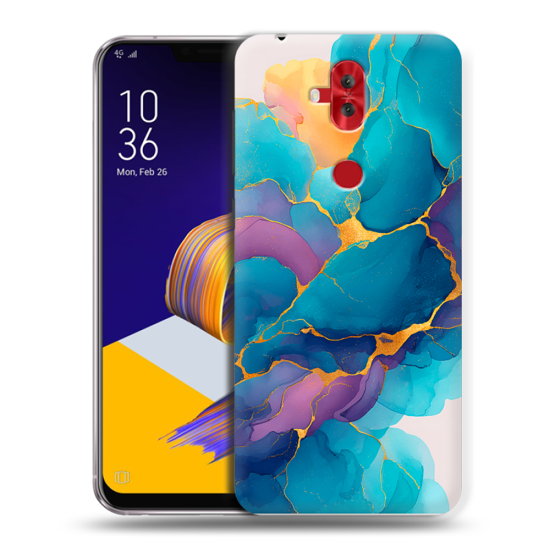 Силиконовый чехол на ASUS ZenFone 5 Lite с принтом Мрамор блестки Силиконовый чехол на ASUS ZenFone 5 Lite с принтом Мрамор блестки