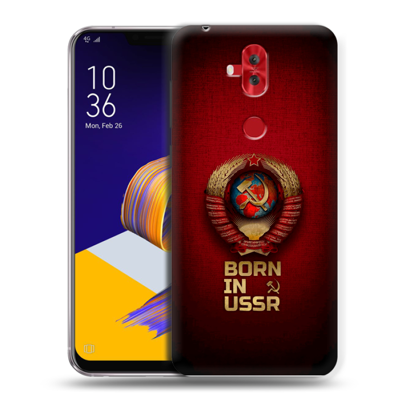 Пластиковый чехол на ASUS ZenFone 5 Lite с принтом Флаг Герб СССР Пластиковый чехол на ASUS ZenFone 5 Lite с принтом Флаг Герб СССР