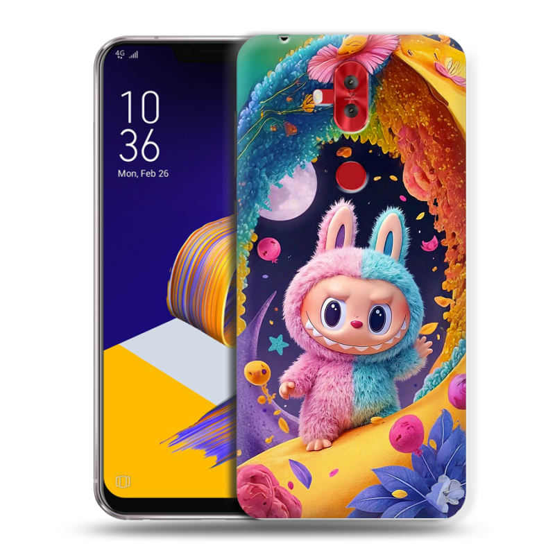 Пластиковый чехол на ASUS ZenFone 5 Lite с принтом Labubu Лабубу Пластиковый чехол на ASUS ZenFone 5 Lite с принтом Labubu Лабубу