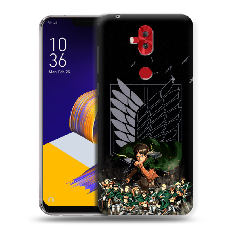 Силиконовый чехол на ASUS ZenFone 5 Lite с принтом Атака титанов Силиконовый чехол на ASUS ZenFone 5 Lite с принтом Атака титанов