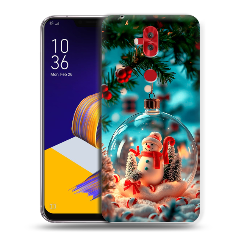 Силиконовый чехол на ASUS ZenFone 5 Lite с принтом Новый год Силиконовый чехол на ASUS ZenFone 5 Lite с принтом Новый год