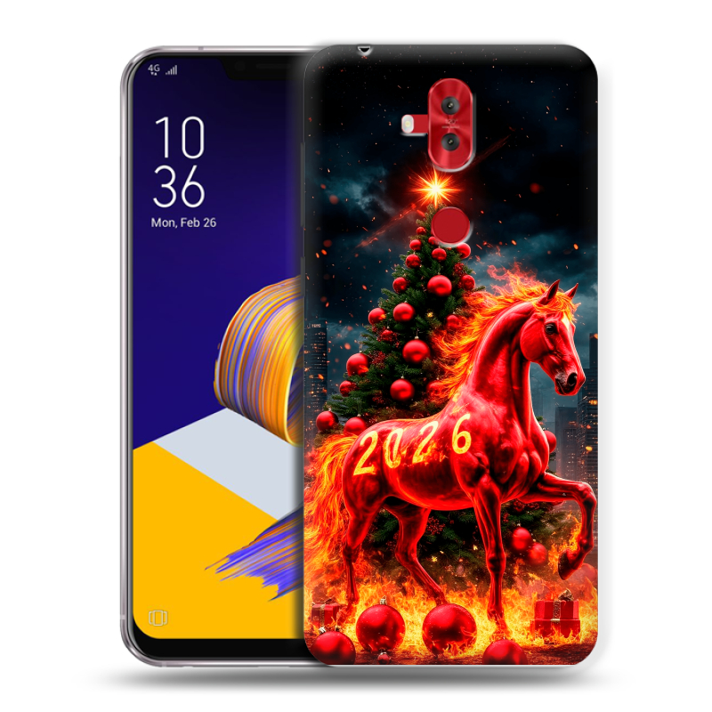 Пластиковый чехол на ASUS ZenFone 5 Lite с принтом Новый год Пластиковый чехол на ASUS ZenFone 5 Lite с принтом Новый год