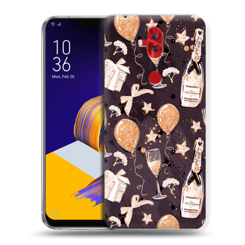 Силиконовый чехол на ASUS ZenFone 5 Lite с принтом Новый год Силиконовый чехол на ASUS ZenFone 5 Lite с принтом Новый год