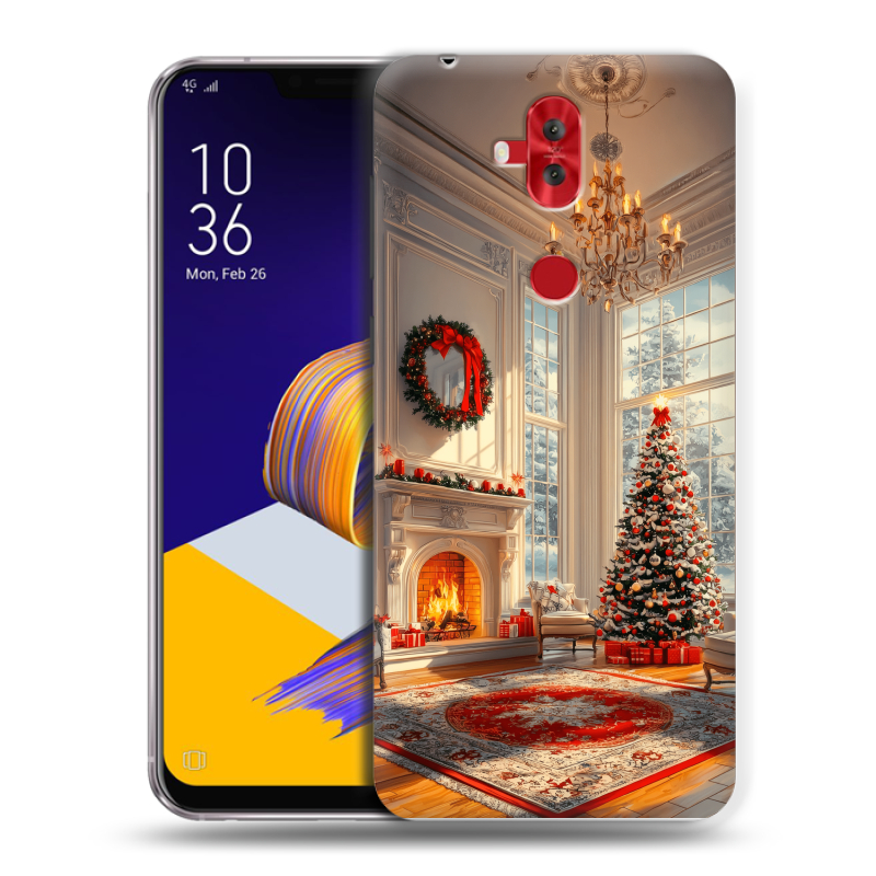 Силиконовый чехол на ASUS ZenFone 5 Lite с принтом Новый год Силиконовый чехол на ASUS ZenFone 5 Lite с принтом Новый год