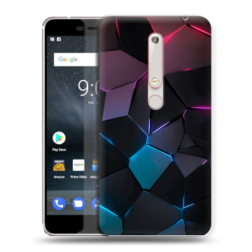 Пластиковый чехол на Nokia 6.1 с принтом Геометрия неона Пластиковый чехол на Nokia 6.1 с принтом Геометрия неона