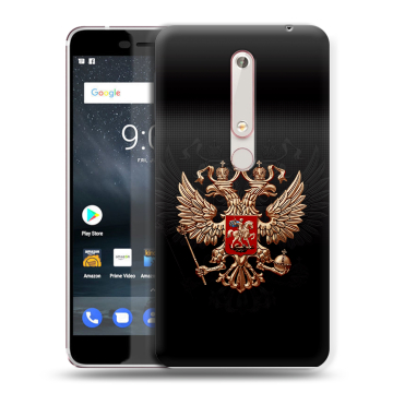 Пластиковый чехол на Nokia 6.1 с принтом Герб России Пластиковый чехол на Nokia 6.1 с принтом Герб России