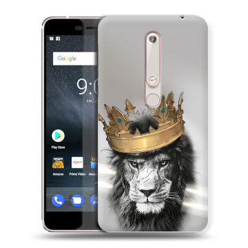 Пластиковый чехол на Nokia 6.1 с принтом Лев с короной Пластиковый чехол на Nokia 6.1 с принтом Лев с короной