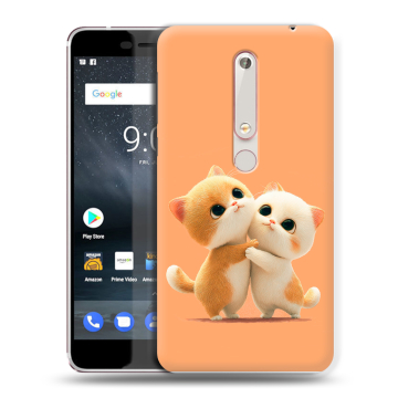 Пластиковый чехол на Nokia 6.1 с принтом Милые котики Пластиковый чехол на Nokia 6.1 с принтом Милые котики