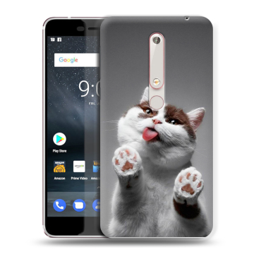 Пластиковый чехол на Nokia 6.1 с принтом Коты Пластиковый чехол на Nokia 6.1 с принтом Коты