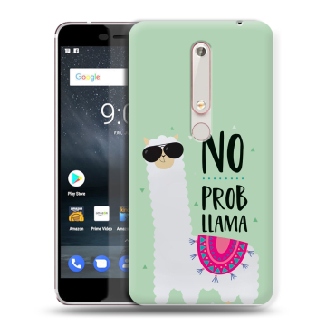 Пластиковый чехол на Nokia 6.1 с принтом Лама Пластиковый чехол на Nokia 6.1 с принтом Лама