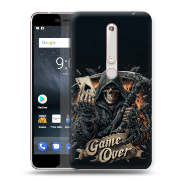 Пластиковый чехол на Nokia 6.1 с принтом Скелет карты Пластиковый чехол на Nokia 6.1 с принтом Скелет карты
