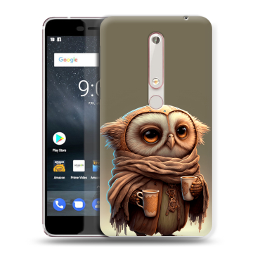 Пластиковый чехол на Nokia 6.1 с принтом Сова Пластиковый чехол на Nokia 6.1 с принтом Сова