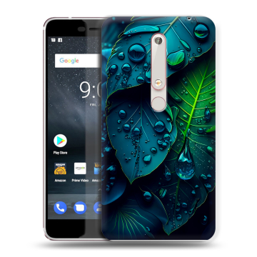 Пластиковый чехол на Nokia 6.1 с принтом Листья Пластиковый чехол на Nokia 6.1 с принтом Листья