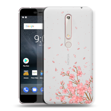 Пластиковый чехол на Nokia 6.1 с принтом Ветка сакуры Пластиковый чехол на Nokia 6.1 с принтом Ветка сакуры