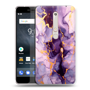 Пластиковый чехол на Nokia 6.1 с принтом Мрамор Пластиковый чехол на Nokia 6.1 с принтом Мрамор