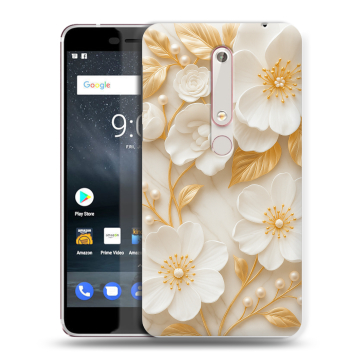 Пластиковый чехол на Nokia 6.1 с принтом Цветы Пластиковый чехол на Nokia 6.1 с принтом Цветы