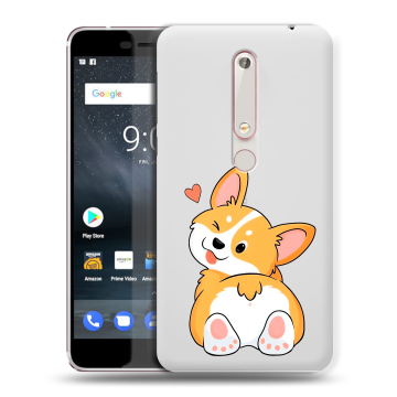 Пластиковый чехол на Nokia 6.1 с принтом Корги Пластиковый чехол на Nokia 6.1 с принтом Корги