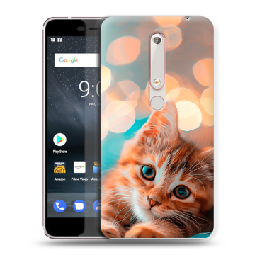 Пластиковый чехол на Nokia 6.1 с принтом котик Пластиковый чехол на Nokia 6.1 с принтом котик
