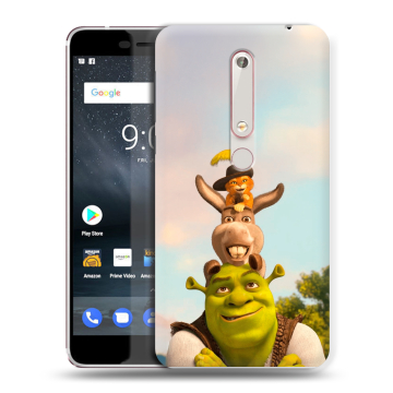 Пластиковый чехол на Nokia 6.1 с принтом Шрек Shrek