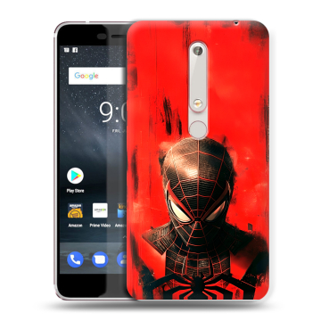 Пластиковый чехол на Nokia 6.1 с принтом человек паук spiderman Пластиковый чехол на Nokia 6.1 с принтом человек паук spiderman