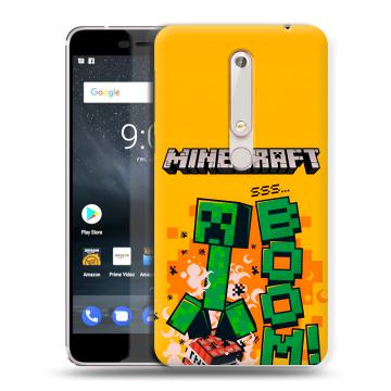 Пластиковый чехол на Nokia 6.1 с принтом Майнкрафт Minecraft Пластиковый чехол на Nokia 6.1 с принтом Майнкрафт Minecraft