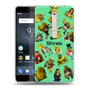 Пластиковый чехол на Nokia 6.1 с принтом Шрек Shrek