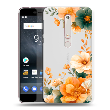 Пластиковый чехол на Nokia 6.1 с принтом Цветы принт