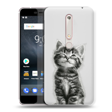 Пластиковый чехол на Nokia 6.1 с принтом Котенок Пластиковый чехол на Nokia 6.1 с принтом Котенок
