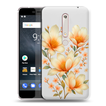 Пластиковый чехол на Nokia 6.1 с принтом Цветы