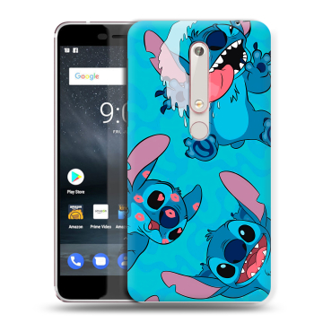 Пластиковый чехол на Nokia 6.1 с принтом Лило и Стич Пластиковый чехол на Nokia 6.1 с принтом Лило и Стич