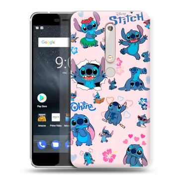Пластиковый чехол на Nokia 6.1 с принтом Лило и Стич Пластиковый чехол на Nokia 6.1 с принтом Лило и Стич