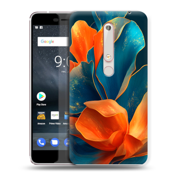 Пластиковый чехол на Nokia 6.1 с принтом Цветы