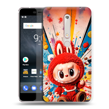 Пластиковый чехол на Nokia 6.1 с принтом Labubu Лабубу Пластиковый чехол на Nokia 6.1 с принтом Labubu Лабубу