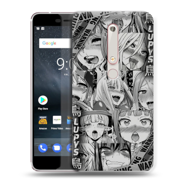 Пластиковый чехол на Nokia 6.1 с принтом Ahegao Ахегао Аниме