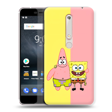 Пластиковый чехол на Nokia 6.1 с принтом Спанч боб Спанчбоб Пластиковый чехол на Nokia 6.1 с принтом Спанч боб Спанчбоб