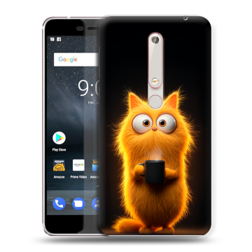 Пластиковый чехол на Nokia 6.1 с принтом Смешной кот Пластиковый чехол на Nokia 6.1 с принтом Смешной кот