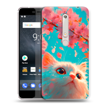 Пластиковый чехол на Nokia 6.1 с принтом Красивый кот