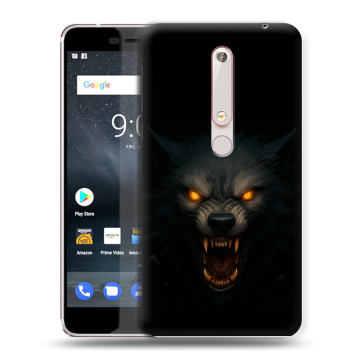 Пластиковый чехол на Nokia 6.1 с принтом Волк