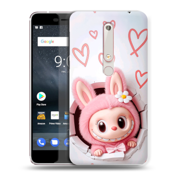 Пластиковый чехол на Nokia 6.1 с принтом Labubu Лабубу Пластиковый чехол на Nokia 6.1 с принтом Labubu Лабубу