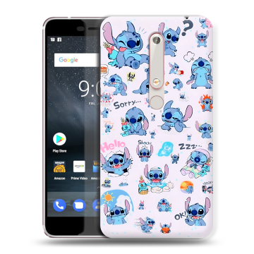 Пластиковый чехол на Nokia 6.1 с принтом Лило и Стич Пластиковый чехол на Nokia 6.1 с принтом Лило и Стич