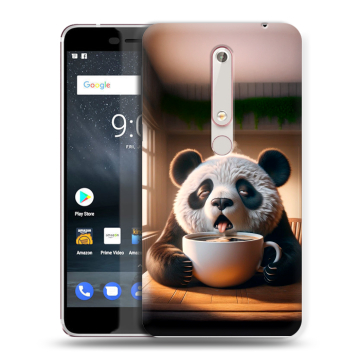 Пластиковый чехол на Nokia 6.1 с принтом смешная панда Пластиковый чехол на Nokia 6.1 с принтом смешная панда