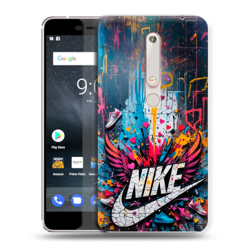 Пластиковый чехол на Nokia 6.1 с принтом Nike Найк Пластиковый чехол на Nokia 6.1 с принтом Nike Найк