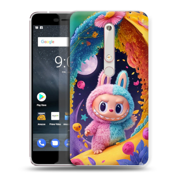 Пластиковый чехол на Nokia 6.1 с принтом Labubu Лабубу Пластиковый чехол на Nokia 6.1 с принтом Labubu Лабубу