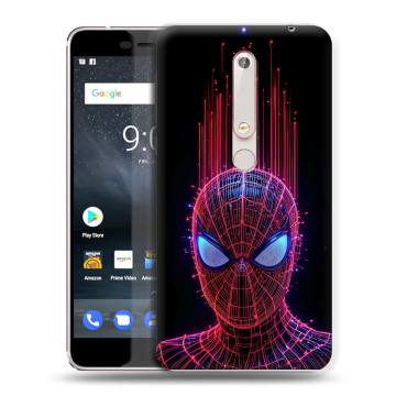 Пластиковый чехол на Nokia 6.1 с принтом Spiderman Человек паук Пластиковый чехол на Nokia 6.1 с принтом Spiderman Человек паук