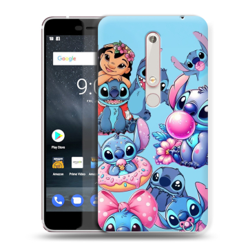 Пластиковый чехол на Nokia 6.1 с принтом Лило и Стич Пластиковый чехол на Nokia 6.1 с принтом Лило и Стич