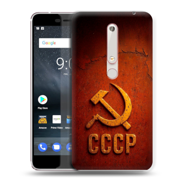 Пластиковый чехол на Nokia 6.1 с принтом Флаг Герб СССР Пластиковый чехол на Nokia 6.1 с принтом Флаг Герб СССР