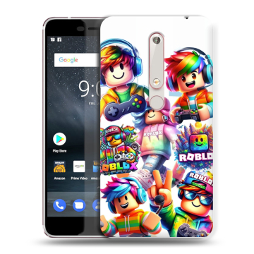 Пластиковый чехол на Nokia 6.1 с принтом Roblox Роблокс Пластиковый чехол на Nokia 6.1 с принтом Roblox Роблокс