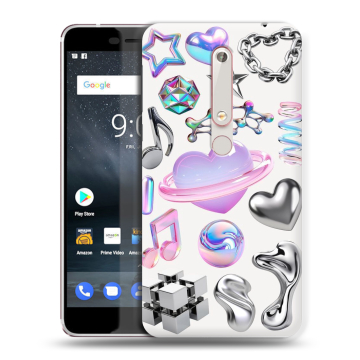 Пластиковый чехол на Nokia 6.1 с принтом Y2K Пластиковый чехол на Nokia 6.1 с принтом Y2K
