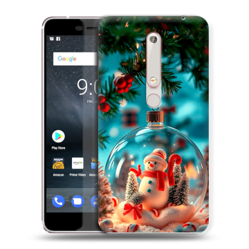 Пластиковый чехол на Nokia 6.1 с принтом Новый год